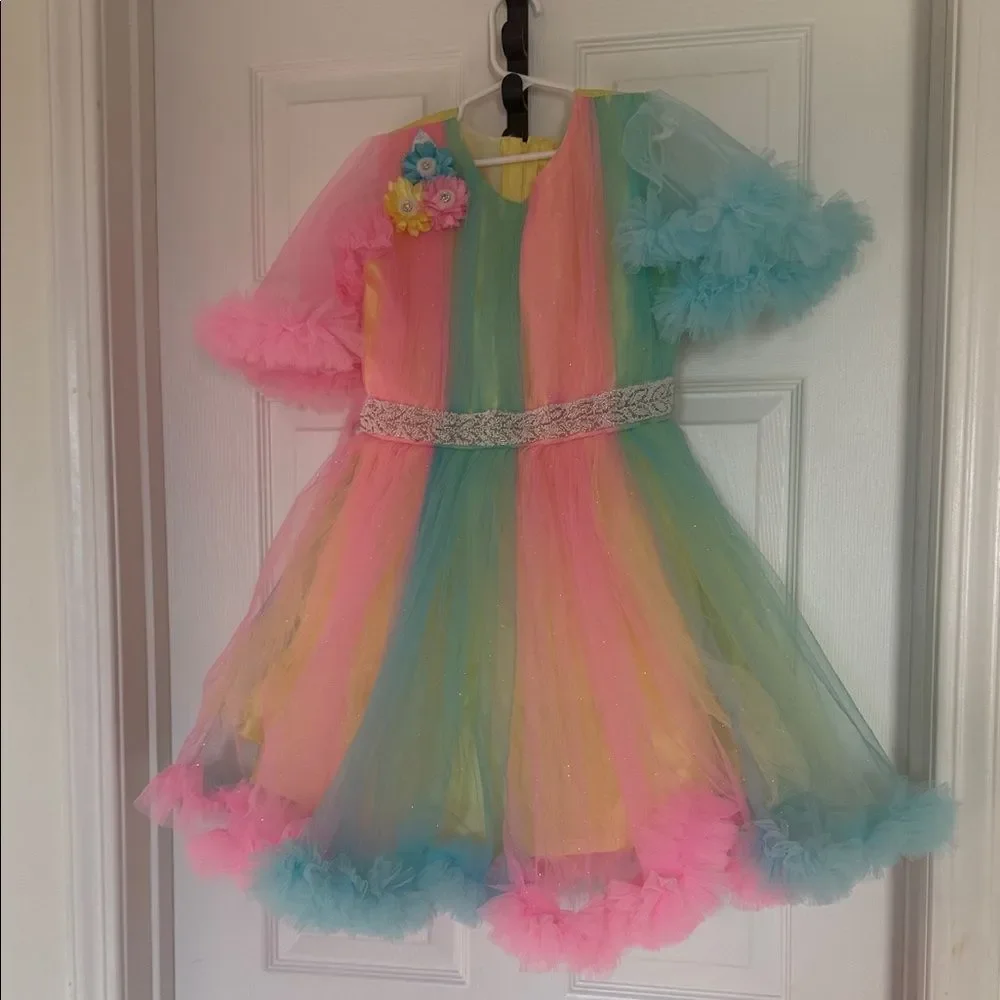 Colorful Kids Rainbow Indian princess style Dress NWOT